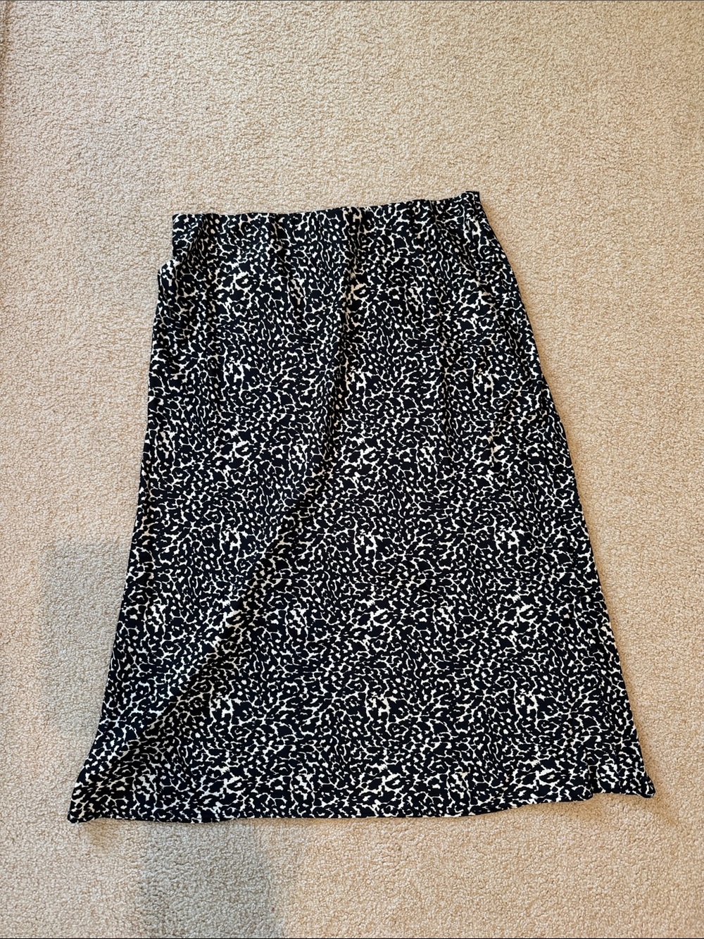 NEW a new day Black and White Animal Print Midi Skirt
